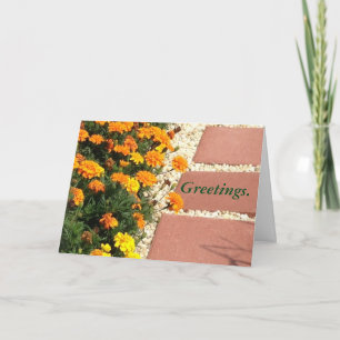 Naranja amarillo Marigold Flores Tarjetas De Salud