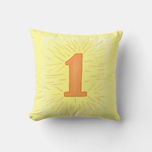Naranja amarillo número uno almohadas