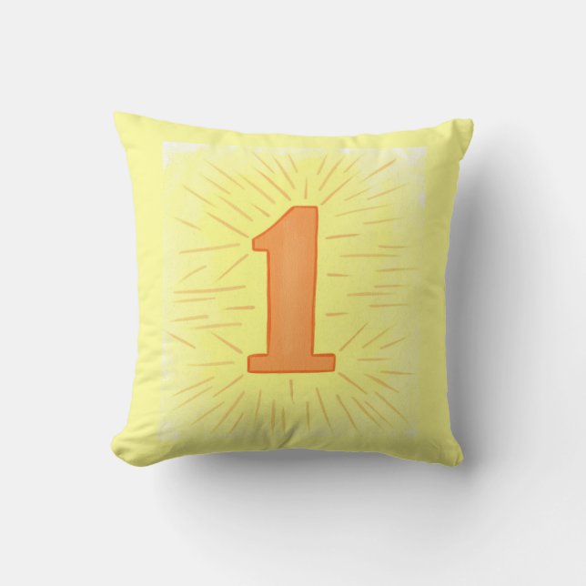 Naranja amarillo número uno almohadas (Anverso)