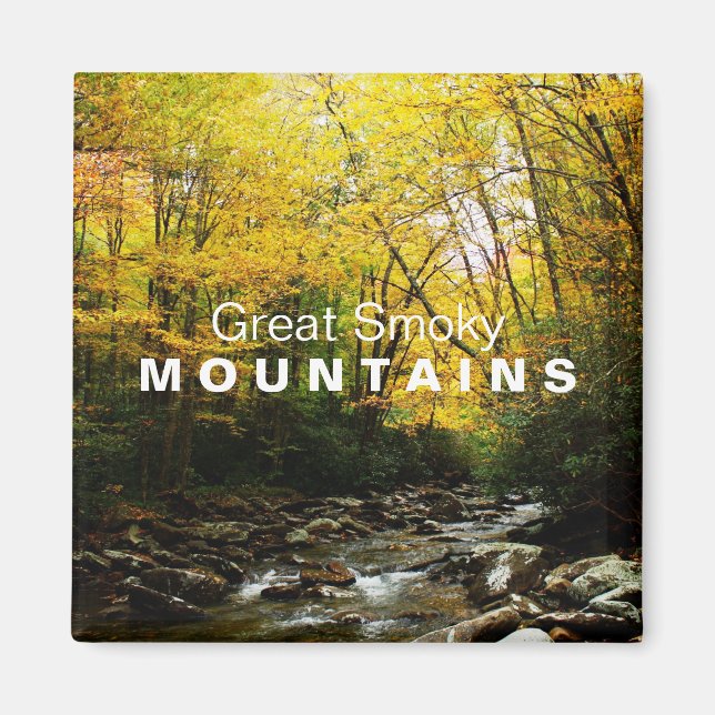 Naranja amarillo otoño imán de las grandes montaña (Frente)