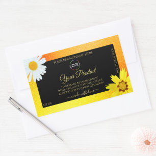 Naranja amarillo Purpurina Etiqueta del producto n