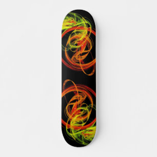 Naranja Amarillo Verde Abstracto Swirls Skateboard