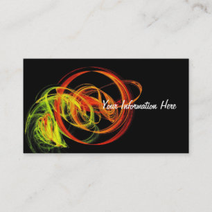 Naranja Amarillo Verde Abstracto Swirls Tarjetas D