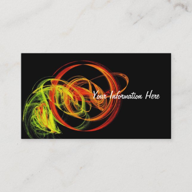 Naranja Amarillo Verde Abstracto Swirls Tarjetas D (Anverso)