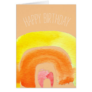 Naranja Amo arcoiris acuarela