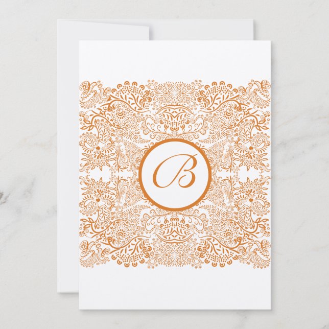 Naranja Amor Aves Reflexiones Invitación a la Boda (Anverso)