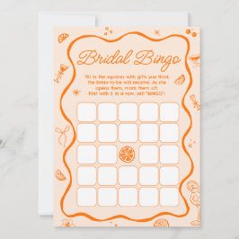 Naranja Aperol Spritz Bridal Shower Bingo Tarjeta
