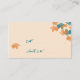 Naranja Aqua Autumn Maple Leaf Boda Tarjetas de pl