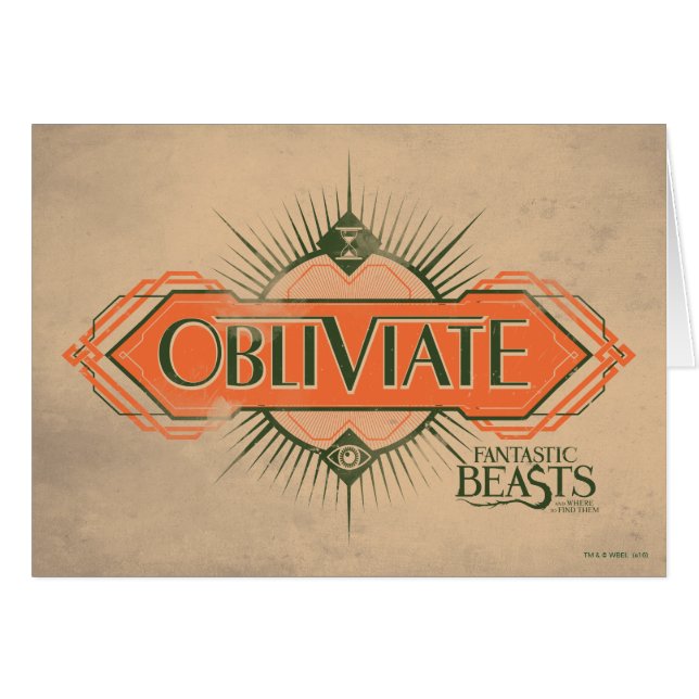 Naranja Art Deco Obliviate Spell Graphic (Anverso (Horizontal))