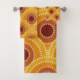 Naranja Art Deco Patrón marrón amarillo