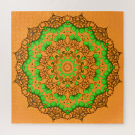 Naranja Arte 3D Mandala Jigsaw Puzzle