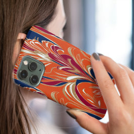 Naranja audaz Boho Floral iPhone 16 Funda