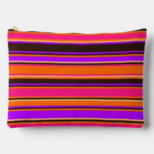 Naranja audaz, magenta y bolsa rayada púrpura