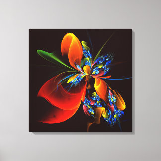 Naranja azul Floral Moderno Resumen Patrón de arte