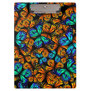 Naranja azul mariposa Hive   Portapapeles de marip