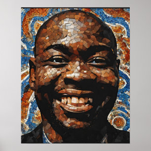 Naranja azul Mosaico gris marrón Hombres arte de l