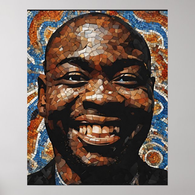 Naranja azul Mosaico gris marrón Hombres arte de l (Frente)