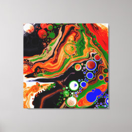 Naranja, azul, negro, arte fluido digital