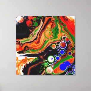 Naranja, azul, negro, arte fluido digital