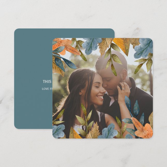 Naranja azul personalizado navidad deja foto (Anverso / Reverso)