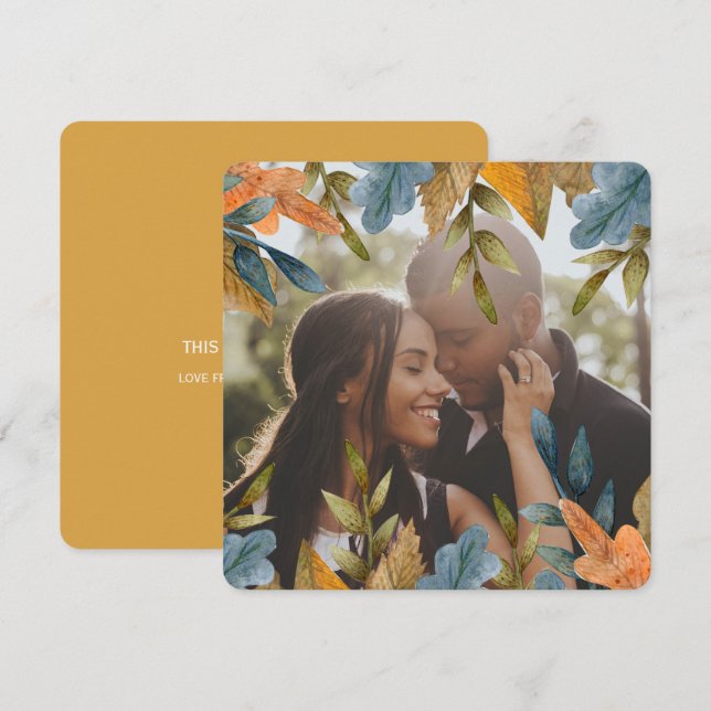 Naranja azul personalizado navidad deja foto (Anverso / Reverso)