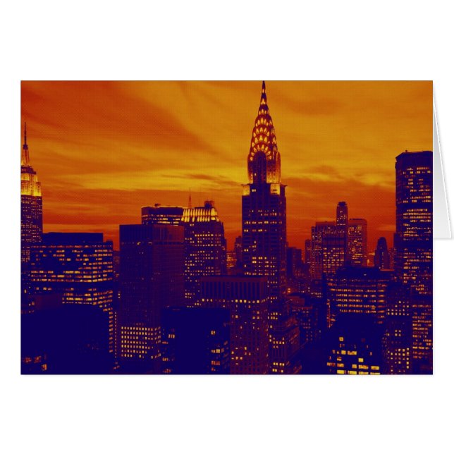 Naranja azul Pop Art Nueva York (Anverso (Horizontal))