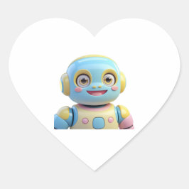 naranja azul sonriendo pegatinas robot