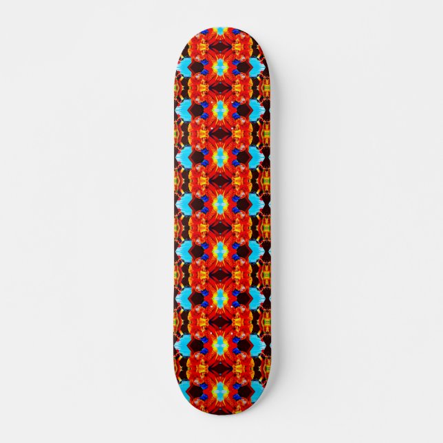 Naranja, azul y negro, 7 cubierta para skateboard  (Anverso )