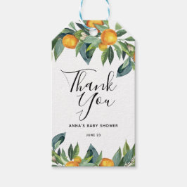Naranja Baby Shower Gracias etiqueta Favor
