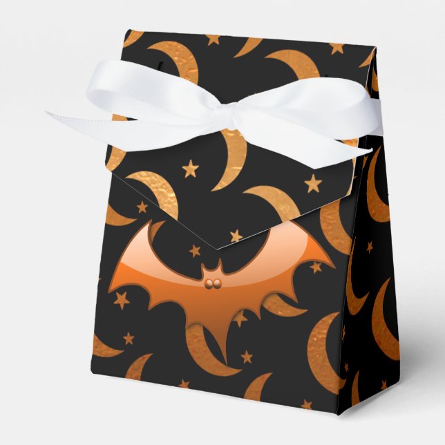 Naranja Bat Quarter Moons Tienda Cajas Favoritas (Front Side)