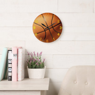 Naranja Big Pimply Baloncesto, reloj de pared