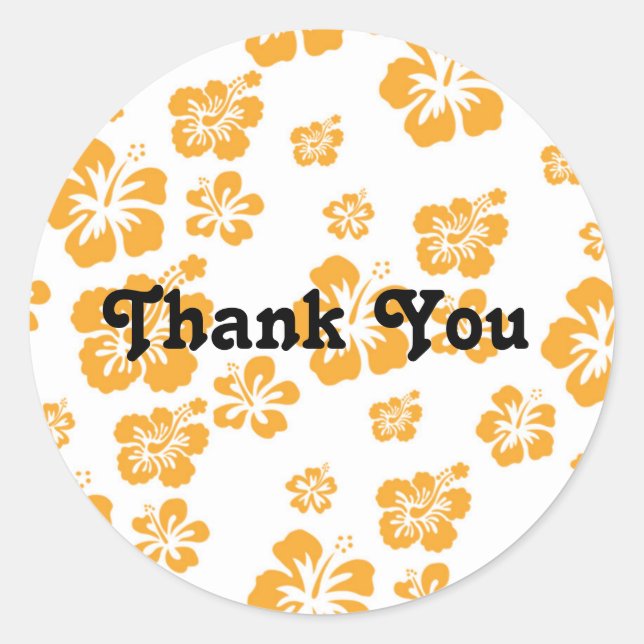 Naranja blanco Hibiscus Fiesta floral Pegatina (Anverso)