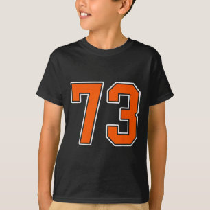 Naranja Blanco Número 73 Jersey Jugador Uniforme #