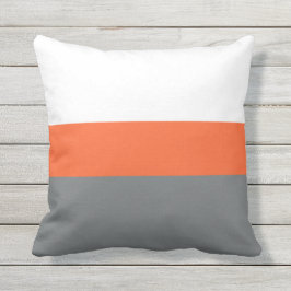 Naranja blanco Rayos grises Cojín decorativo al ai
