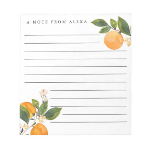 Naranja Blossom bloc de notas personalizado