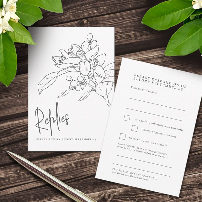 Naranja blossom boda respuesta RSVP (Subido por el creador)
