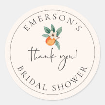 Naranja Blossom Bridal Shower Favor Pegatina E200