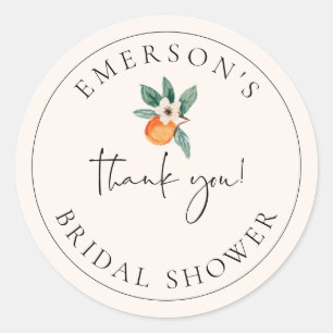Naranja Blossom Bridal Shower Favor Pegatina E200