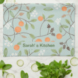Naranja Blossom Kitchen Toalla<br><div class="desc">Toalla de cocina verde Naranja</div>