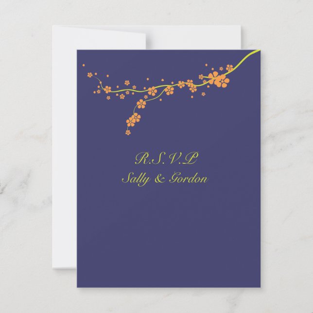 Naranja Blossom Wedding RSVP (Anverso)