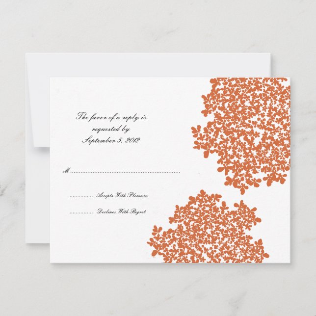 Naranja Boda Floral RSVP (Anverso)