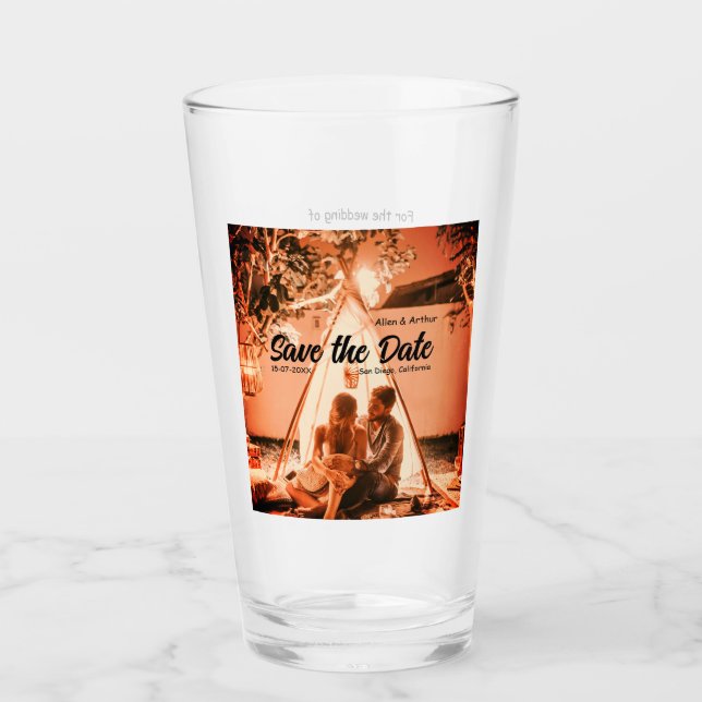 naranja boho guardar la fecha QR añadir foto del n (Anverso)