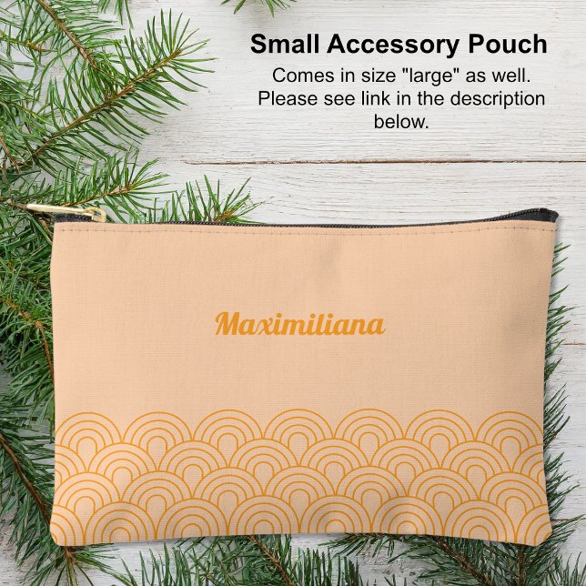 Naranja - Bolsa accesoria pequeña de arches Glam (Small Accessory Pouch - Orange - Arches Glam by Leapfroglisics Shop)
