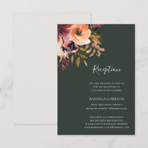 Naranja Borgoña Floral   Recepción de bodas verdes