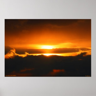 Naranja brillante atardecer en la impresión de nub