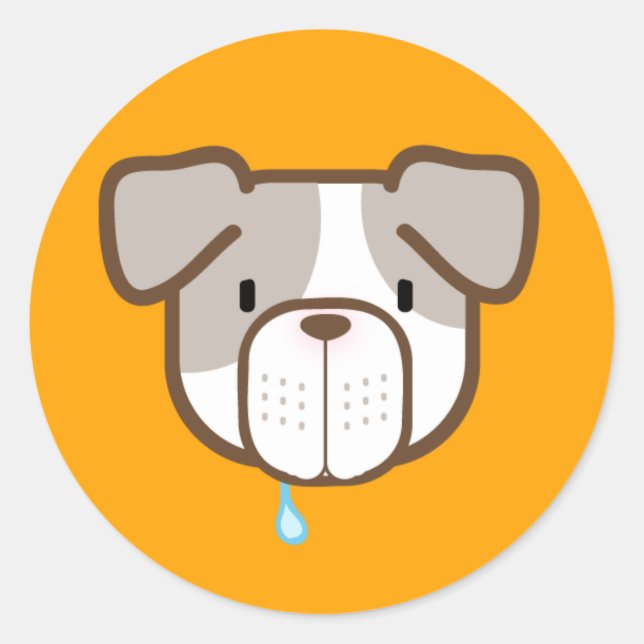 Naranja brillante Otisu Pit Bull Pegatina (Anverso)