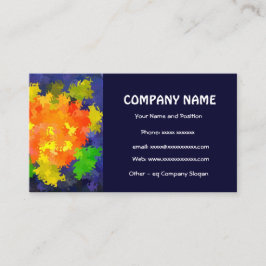 Naranja brillante, verde, tarjeta de visita azul d