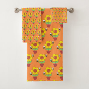 Naranja Brillante Y Girasol Amarillo
