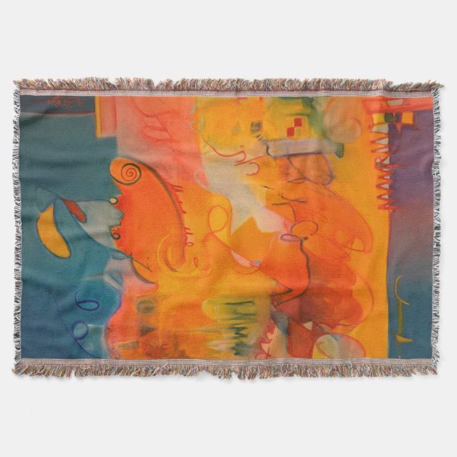 Naranja brillante y manta azul Verde azulada (Anverso)