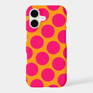 Naranja brillante y puntos de polka rosa caliente